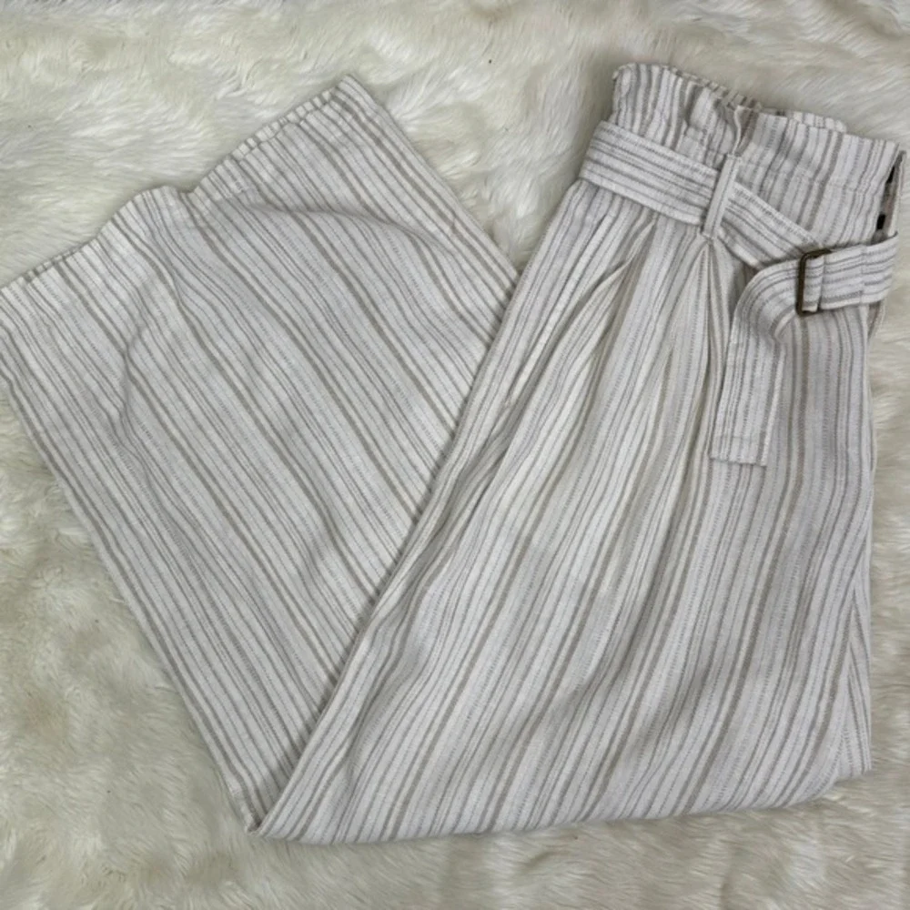 Banana‎ Republic Linen-Blend Striped Paperbag Pant Size 10 NWT
